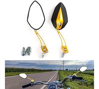 Specchio universale per manubrio - Specchio pieghevole per moto con retrovisore convesso e specchietti laterali da 8mm e 10mm con viti per scooter, moto, e-bike, Cafe Racer, Cruiser, Sportster (Oro)