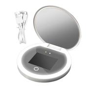 Specchio UV Portatile - Specchio Intelligente Per La Protezione Della Pelle Su Due Lati | Ingrandimento 2X Con LED Dimmerabili, Per Test Della Protezione Solare, Casa, Auto, Bagno, Prodotti Per L