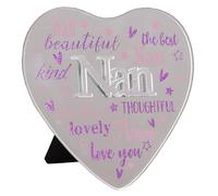 Specchio Vetro Cuore Piastra - Con Frase Sentimentale - Dettaglio Glitter - Nan