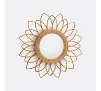 Specchio vimini forma fiore Ø65 cm Nogu Beige TU