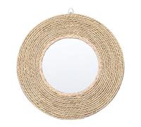 specchiorotondo per fattoria specchioda parete in rattan rustico - Specchi a parete, decorazione artistica con cornice rotonda, elegante specchioper il trucco, bagno camera da | Per lo spazio