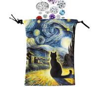 SPECH DE CARTE TAROT VELVET - Borsa portaoggetti con borchie morbide 13 x 18 cm | Custodia protettiva a mano per mazzi Oracle, dadi, cristalli, gioielli e carte da gioco, stampa digitale, a, Se
