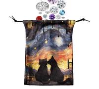 SPECH DE CARTE TAROT VELVET - Borsa portaoggetti con borchie morbide 13 x 18 cm | Custodia protettiva a mano per mazzi Oracle, dadi, cristalli, gioielli e carte da gioco, stampa digitale, F, Se