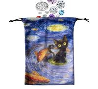 SPECH DE CARTE TAROT VELVET - Borsa portaoggetti con borchie morbide 13 x 18 cm | Custodia protettiva a mano per mazzi Oracle, dadi, cristalli, gioielli e carte da gioco, stampa digitale, C, Se