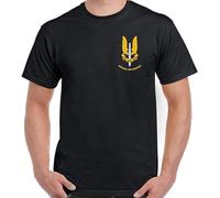 Special Air Service British Forces Elite He Who Dares Wins T-Shirt Printed Tee Graphic Top for Men Shirt Black XL