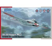 Special Hobby 100-SH72453 - 1:72 DH.100 Vampiro Mk.3 Europeo & American Operato