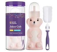 Special Supplies Honey Bear - Bicchiere con cannuccia lunga, per terapie e bisogni speciali, coperchio a prova di fuoriuscite e a prova di perdite (confezione da 1 bottiglia e 3 cannucce)