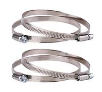 Specialist 4 fascette stringitubo regolabili in acciaio inox con ingranaggio a vite regolabile Ø 80-100 mm Argento