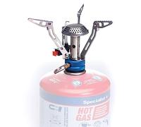 Specialist+ Mini fornello da campeggio stabile sul pavimento - Fornello a gas per esterni 7/16 - Fornello a gas da campeggio con accensione automatica e regolatore di fiamma, in acciaio inox