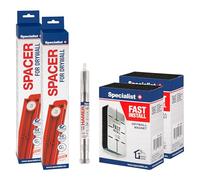 Specialist+ Set di utensili per telaio da cartongesso I x2 SPACER (40cm), x2 FAST INSTALL-Gipsmagnet e x1 HAMER - cacciavite a innesto per l'installazione di telai metallici in cartongesso I Montaggio