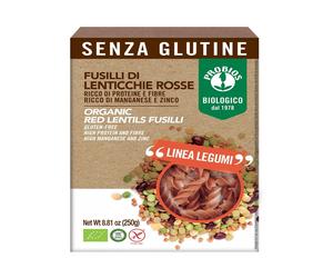 Specialità 100% Legumi - Fusilli di Lenticchie Rosse, 250 grammi