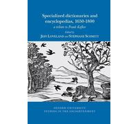 Specialized dictionaries and encyclopedias, 1650-1800 (Tascabile)
