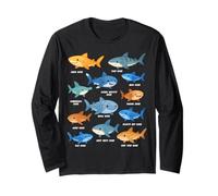 Specie di squalo Carino Shark Faces Tipo di Biologia Marina Bambini Ragazzi Maglia a Manica