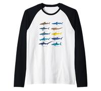 Specie di squalo Grande Bianco, Martello, Tigre, predatore Oceano Maglia con Maniche Raglan