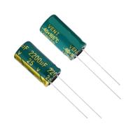 Specifiche del condensatore elettrolitico for scheda madre del computer ad alta frequenza e bassa resistenza da 50 pezzi 25 V 2200 UF 10X20