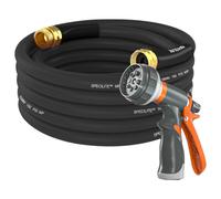 SPECILITE Gartenschlauch, 15,2 m x 1,6 cm, robuster, flexibler und leichter Wasserschlauch, platzfest, 600 psi, knickfrei, schwarzer Hybrid-Gummischla