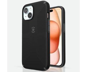 Speck CandyShell Grip - Custodia per iPhone 15, iPhone 14 e iPhone 13, resistente ai graffi, morbida al tatto, 6,1 pollici, impugnatura CandyShell nero/grigio ardesia