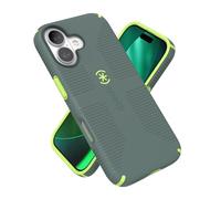 Speck, CANDYSHELL Grip +MS, Cover per iPhone 17, custodia protettiva sottile contro le cadute, compatibile con MagSafe, verde fluorescente, colore Neo Drab/Glow Green (verde)