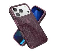 Speck, CANDYSHELL Grip +MS, Cover per iPhone 17 Pro, custodia protettiva sottile contro le cadute, compatibile con MagSafe, verde glitterato, colore Plumberry Glitter (Glitter viola)