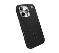 Speck Custodia Nera per iPhone 16 Pro - MagSafe e ClickLock - Presidio 2 Grip Sottile - Nero/Ardesia
