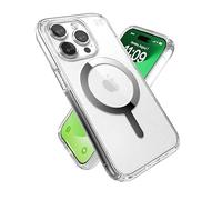 Speck Custodia trasparente per iPhone 15 Pro, costruita per MagSafe, protezione contro le cadute, antigraffio, anti-ingiallimento, custodia per telefono da 6,1 pollici, finitura trasparente