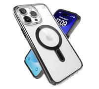 Speck Custodia trasparente per iPhone 15 Pro Max, con blocco antiscivolo ClickLock, costruita per MagSafe, protezione dalle cadute, antigraffio, anti-ingiallimento, custodia per telefono da 6,7