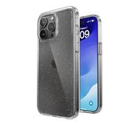 Speck Custodia trasparente per iPhone 15 Pro Max, sottile, con protezione contro le cadute, antigraffio, anti-ingiallimento, custodia per telefono da 6,7 pollici - GemShell trasparente/glitter platino