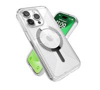 Speck Custodia trasparente per iPhone 15 Pro, sottile, costruita per MagSafe, presa di protezione contro le cadute, antigraffio, anti-ingiallimento, custodia per telefono da 6,1 pollici, impugnatura