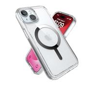 Speck Custodia trasparente per iPhone 15, sottile, costruita per MagSafe, protezione contro le cadute, per iPhone 15, iPhone 14 e iPhone 13, antigraffio, anti-ingiallimento, custodia per telefono da