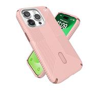 Speck MagSafe - Custodia per iPhone 15 Pro, protezione antigoccia e fotocamera, chiusura a scatto, compatibile con ricarica wireless, adatta a tutti i modelli da 6,1 pollici, rosa dalia/rame