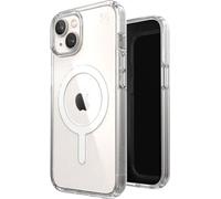Speck Presidio Perfect-Clear + MagSafe - Custodia per iPhone 14 / iPhone 13 con rivestimento MICROBAN (trasparente)