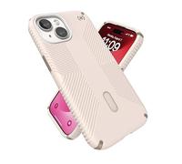 Speck Custodia per iPhone 15 - ClickLock antiscivolo Interlock, MagSafe - per iPhone 15, iPhone 14, iPhone 13-6,1 pollici, custodia - Presidio2 Grip Bleached Bone/Cimelio oro/Nocciola