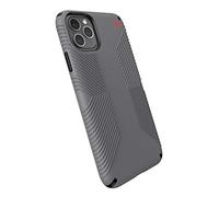 Speck Products Presidio2 - Custodia con impugnatura, compatibile con iPhone 11 PRO Max, grigio grafite, grigio cattedrale, nero/rosso sangue