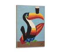 SPECLLY Guinness - Poster con tucano vintage, su tela, decorazione artistica da parete per soggiorno, 20 x 30 cm, con cornice