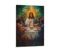 SPECLLY Poster con immagine di Gesù il Cristo, 6 poster, stile vintage, su tela, per soggiorno, 60 x 90 cm, con cornice