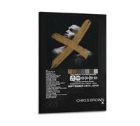 SPECLLY Poster di Chris Brown-X, stampa artistica da parete in stile vintage per soggiorno, 50 x 75 cm, con cornice