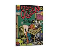 SPECLLY Poster di Frank Ocean Blonde con album ispirato ai fumetti, stampa artistica da parete estetica vintage su tela, per soggiorno, 60 x 90 cm, con cornice