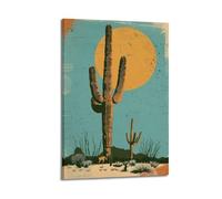 SPECLLY Uncover The Timeless Majesty of The Saguaro Cactus Poster vintage estetico su tela pittura artistica da parete per soggiorno 30 x 45 cm con cornice