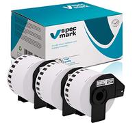 specmark 3 rotoli di etichette singole compatibili con Brother DK-N55224 54mm x 30,48m per tutte le stampanti di etichette QL QL-570 QL-700 QL-800
