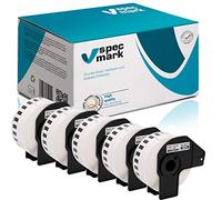 specmark 5 rotoli di etichette singole compatibili con Brother DK-22210 29 mm x 30,48 m per tutte le stampanti di etichette QL QL-570 QL-700 QL-800