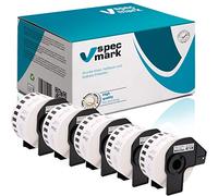 specmark 5 rotoli di etichette singole compatibili con Brother DK-22225 38 mm x 30,48 m per tutte le stampanti di etichette QL QL-570 QL-700 QL-800