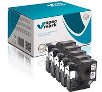 specmark, compatibile con DYMO D1 12 mm 1/2/3/4/5/10/20 pezzi tutti i colori per stampanti LM Label-Manager LP Label-Point LW Label-Writer DUO 5 Stücke Nastro trasparente con stampa nera.