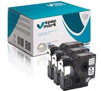 Specmark compatibile con DYMO D1 12 mm 1/2/3/4/5/10/20 St. tutti i colori per stampanti LM Label-Manager LP Label-Point LW Label-Writer DUO 3 Stücke Nastro con stampa bianco/nero.