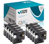 Specmark compatibile con DYMO D1 12 mm 1/2/3/4/5/10/20 St. tutti i colori per stampanti LM Label-Manager LP Label-Point LW Label-Writer DUO 10 Stücke Nastro con stampa rosso/nero.