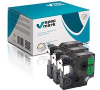 Specmark compatibile con DYMO D1 12 mm 1/2/3/4/5/10/20 St. tutti i colori per stampanti LM Label-Manager LP Label-Point LW Label-Writer DUO 3 Stücke Nastro con stampa verde/nero.