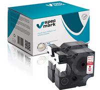specmark Compatibile con DYMO D1 45802 nastro 19 mm x 7 m Set x 2 pezzi rosso su trasparente compatibile con DYMO D1 per stampanti LM Label-Manager LP Label-Point LW Label-Writer DUO