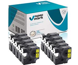 specmark Compatibile con DYMO D1 45808 S0720880 Nastro 19 mm x 7 m Set x 10 pezzi nero su giallo compatibile con DYMO D1 per stampanti LM Label-Manager LP Label-Point LW Label-Writer DUO