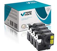 specmark Compatibile con DYMO D1 45808 S0720880 Nastro 19 mm x 7 m Set x 4 pezzi nero su giallo compatibile con DYMO D1 per stampanti LM Label-Manager LP Label-Point LW Label-Writer DUO