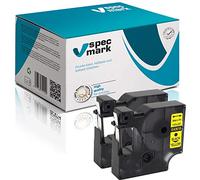 specmark, nastro compatibile per DYMO D1 43618, 6 mm x 7 m, set da 2 pezzi, nero su giallo, compatibile con DYMO D1 per stampanti LM Label-Manager LP Label-Point LW Label-Writer DUO