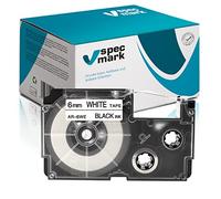 Specmark Nastro per Etichette XR-6WE Set di Nastri per Stampanti di Etichette - Nastro Bianco - Colore di Stampa Nero - Compatibile con la Maggior Parte Delle Stampanti Casio - 6 mm x 8 m